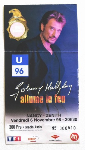Johnny hallyday billet ticket - johnny,