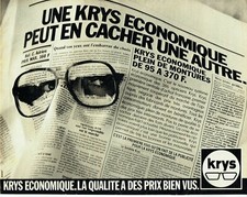 Publicité Advertising 089  1982  Opticiens Krys   lunettes montures Adrien