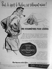 PUBLICITÉ NYLFRANCE CHEMISE SHORT POUR LE SPORT LE NYLON C'EST TELLEMENT MIEUX