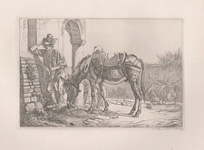Mulet À La Colonne Johann Adam Klein Gravure Jahn 304.