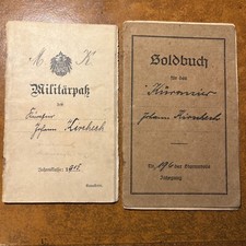 Allemagne 1914 1918 Lot  2 Livrets Militaires Kurassier 8 - MGK Belgien Liege