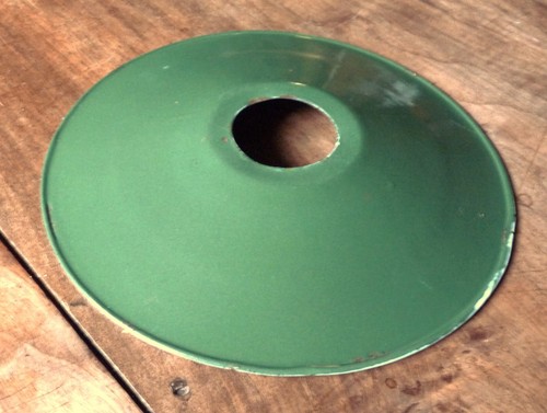 Abat jour ancien - vert/blanc, en