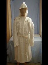 Ancienne Aube scapulaire avec capuche amovible (Drapane Tissu Marignan)