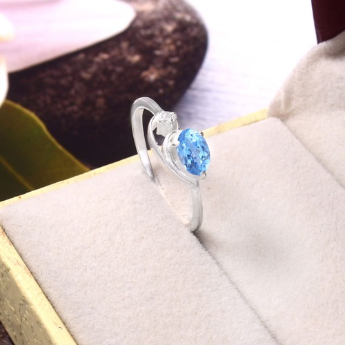 Bague spinelle bleu aaa argent - bague,