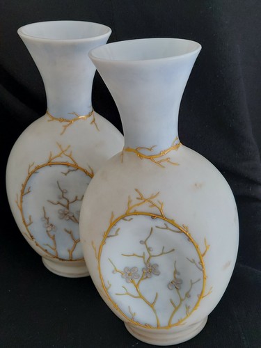 Paire vases opaline - paire, en