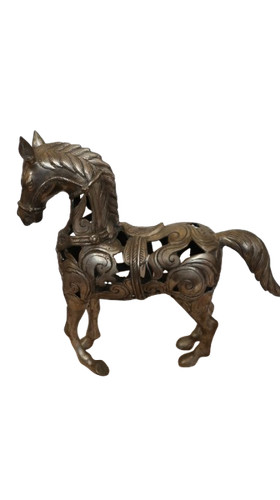 Sculpture cheval métal - de,