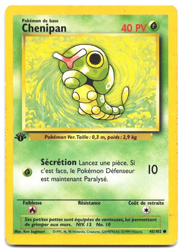Carte pokémon chenipan 102 - chenipan, 45/102