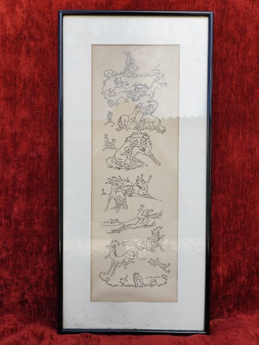 Grande gravure scène ganlante