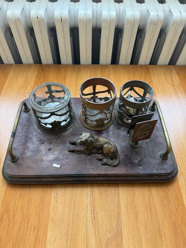 Ensemble encrier ancien - , bronze