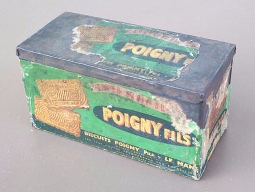 Ancien boite métal biscuits - ancien,