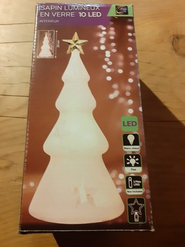 Sapin lumineux verre led - sapin,