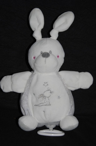 Doudou lapin musical - musical, blanc