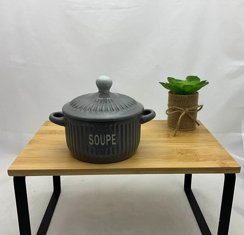 Bol soupe gris crénelé - bol,