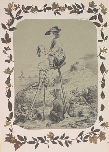 Berger landais tissant dessin