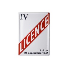 Plaque métal publicitaire 15x21cm bombée : Licence IV