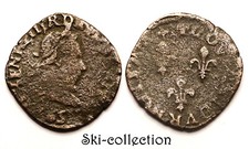 Double Tournois. Henri III° (1574-1589) France. Cuivre
