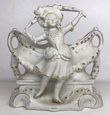 Belle Jardinière En Biscuit Sujet Féminin Marquise H 15,5 L 15,5 l 8 Cm N2936