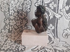 Arte Romera statue de mariage signé en bronze massif socle en marbre Carrare