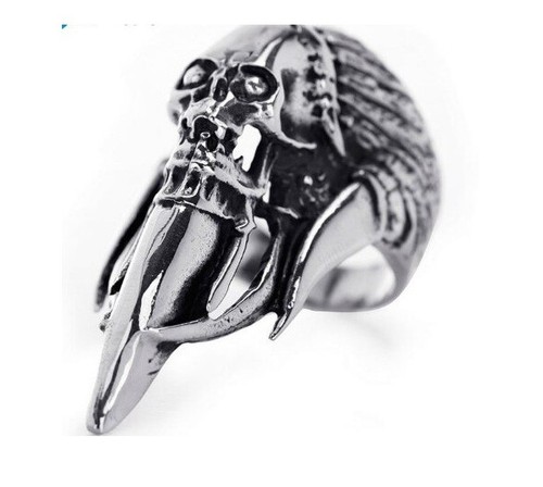 Bague skull acier - bague,