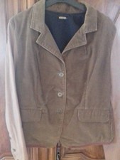 Veste féminine WOM(N)  style chasse tri-matière marron T 42