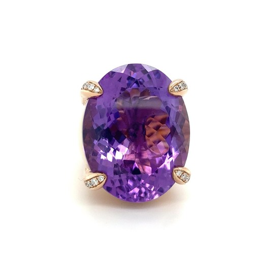 Rose ovale améthyste - 9k,