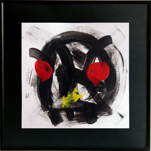 Red devil tableau abstrait - red,