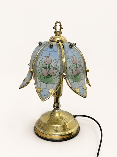 Lampe table vintage fleur - table,