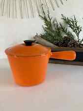 18 ⚜️ Le Creuset Poêlon Caquelon Casserole Orange Fonte émaillée