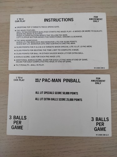 Lot cartes d instructions - de,