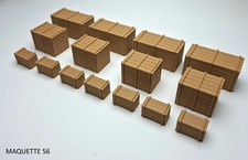 1/43  lot 15 caisses décor train fret quai modélisme entrepôt quai maquette 56