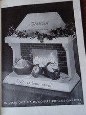 OMEGA montres l'or cadeau idéal publicité papier ILLUSTRATION NOEL 1933
