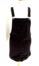 robe T40 salopette velours noir finement côtelé bretelles 220!