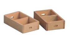 Poupées Maison 2 Fruits Légumes Caisses Divisé Boîte Miniature Shop Stand Marché