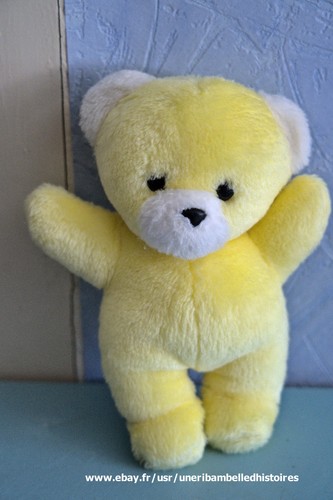Peluche ours nounours jaune - peluche,