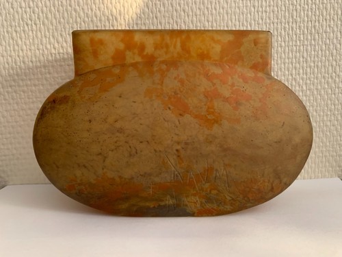 Vase jaune oranger daum - vase,
