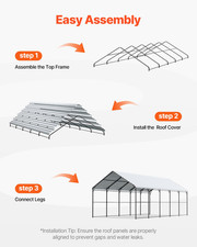 VEVOR Abri De Voiture Extérieur En Métal Robuste Pour Pick-Up Bateau 4 X 8 M