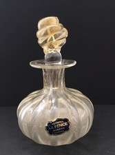Flacon Parfum Ancien et Bouchon Verre Soufflé Murano Paillettes Dorées La Fenice