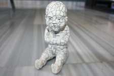 Très Rare Sculpture Ancienne Faïence Nankin Craquelée Chine Chinois Bébé no vase