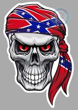 TETE DE MORT BANDANA GENERAL LEE SUDISTE BIKER FLAG SKULL AUTOCOLLANT TB110