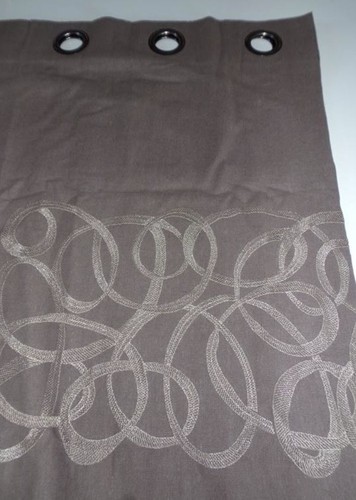 Double rideau taupe - , ribbons