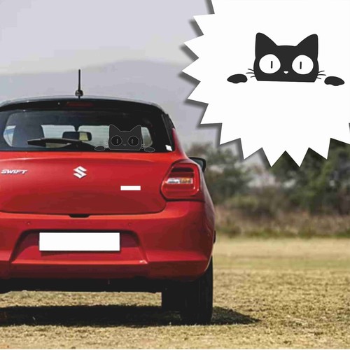 Sticker voiture chat
