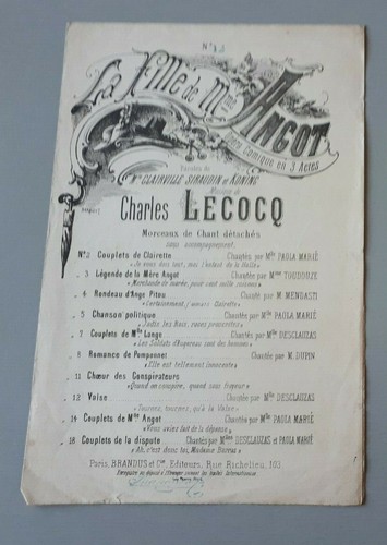 Ancienne partition chansons - ancienne,