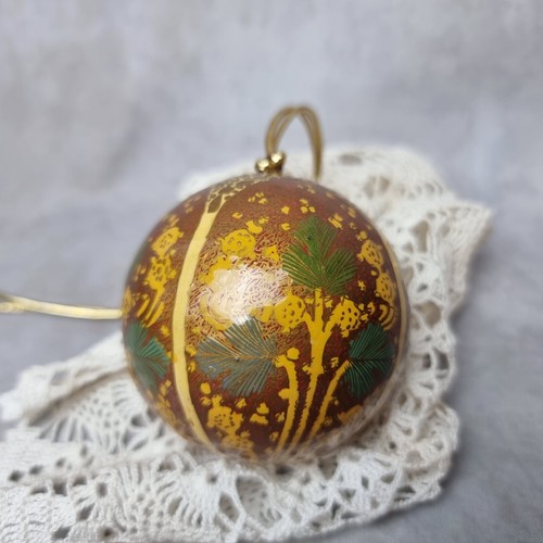 Boule noël vintage peinte - noël,