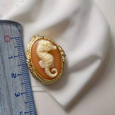 Pendentif - Camée - Pink & Gold - Hippocampe - Seahorse 