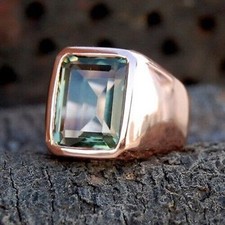 Bague pour homme chevalière cadeau argent massif 925 pierre précieuse...