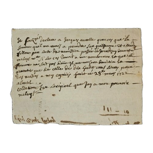 1722 french manuscript - french,