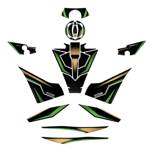 Set autocollant moto - 3d,