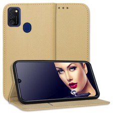 Coque Housse Etui à clapet pour Samsung Galaxy M21 / M30s or Bookstyle Flip