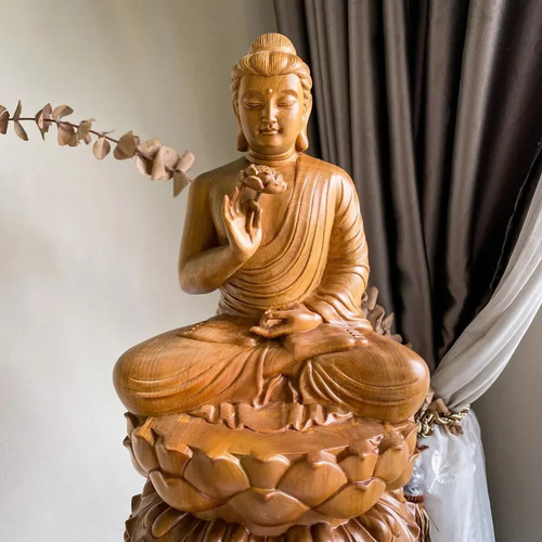 Wooden sitting gautama - wooden,