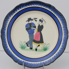 ASSIETTE EN FAIENCE DE QUIMPER - HENRIOT - AUX DANSEURS BRETONS - D. 25 cm